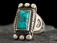 Silver and Lone Mountain Turquoise Ring