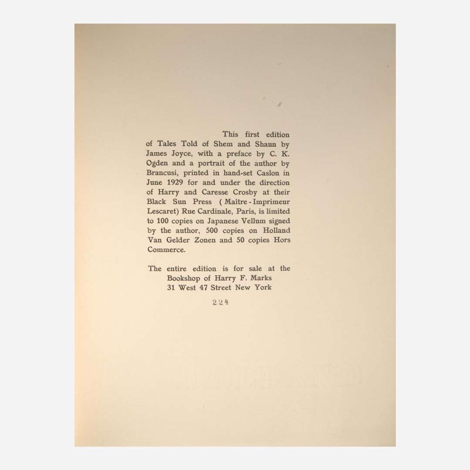 [Literature] Joyce, James Tales Told of Shem and Shaun: Three Fragments From Work in Progress