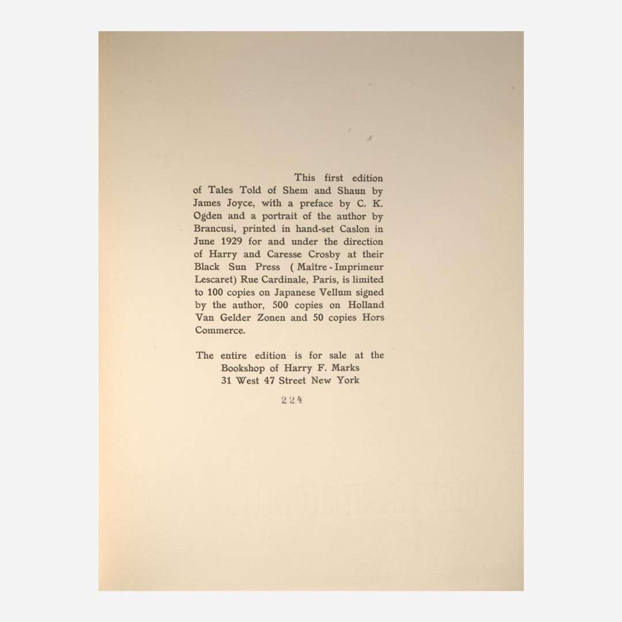 [Literature] Joyce, James Tales Told of Shem and Shaun: Three Fragments From Work in Progress