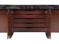 A Custom Contemporary Marble-Top Console Cabinet