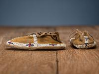Plains Infant's Beaded Hide Moccasins