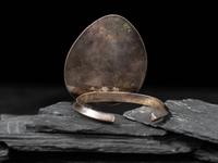 Silver and Lander Blue Turquoise Shadow Box Cuff Bracelet, 1974