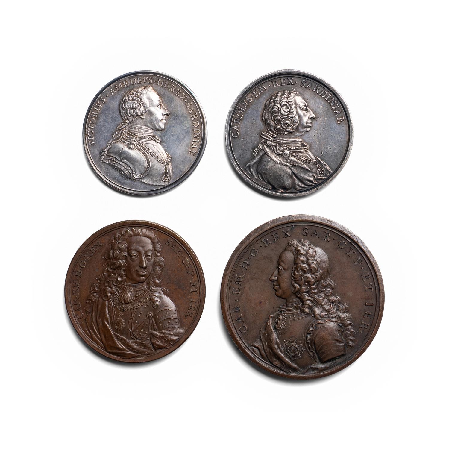 [EXONUMIA] A Group of Four Medallions Relating to the Kingdom of Sardinia