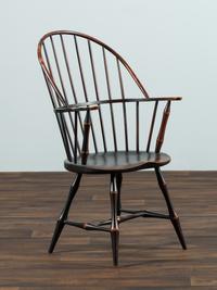 A David T. Smith Black Painted Sack-Back Windsor Armchair