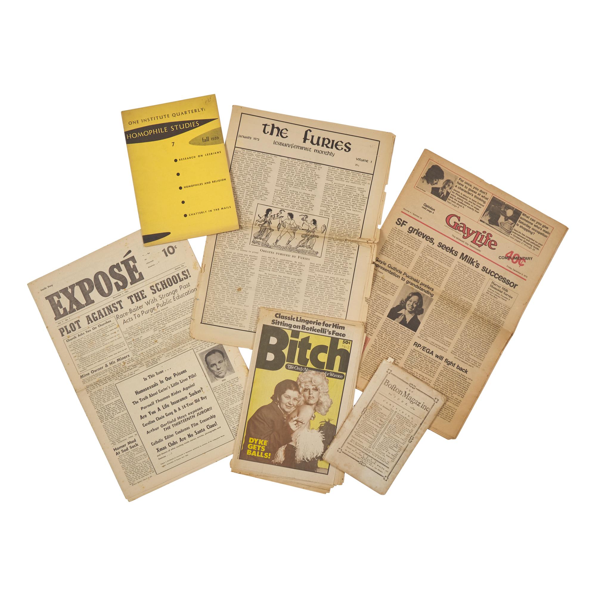 [LGBTQ+] Group of 6 LGBTQ+ Related Periodicals, 1784-1978