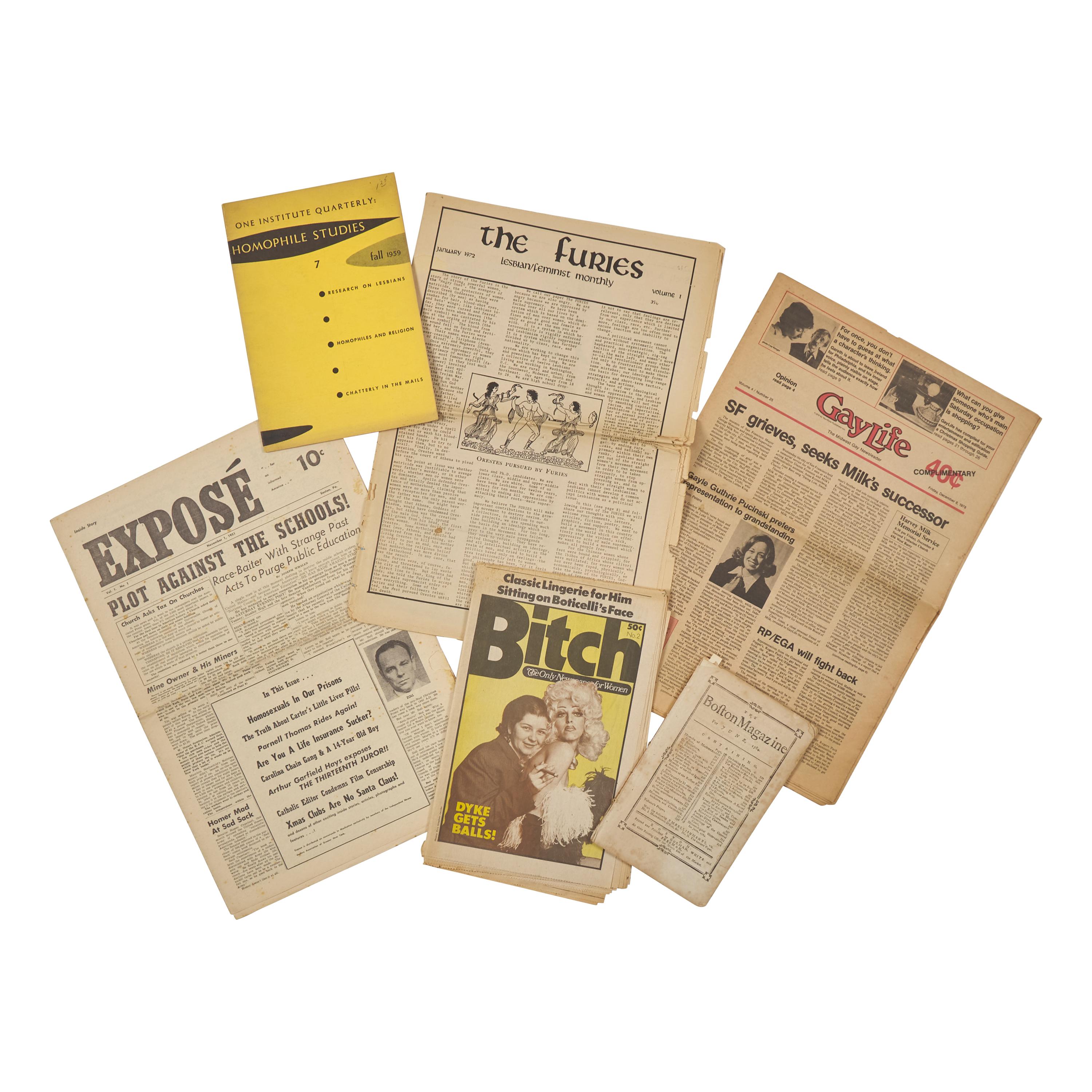 [LGBTQ+] Group of 6 LGBTQ+ Related Periodicals, 1784-1978