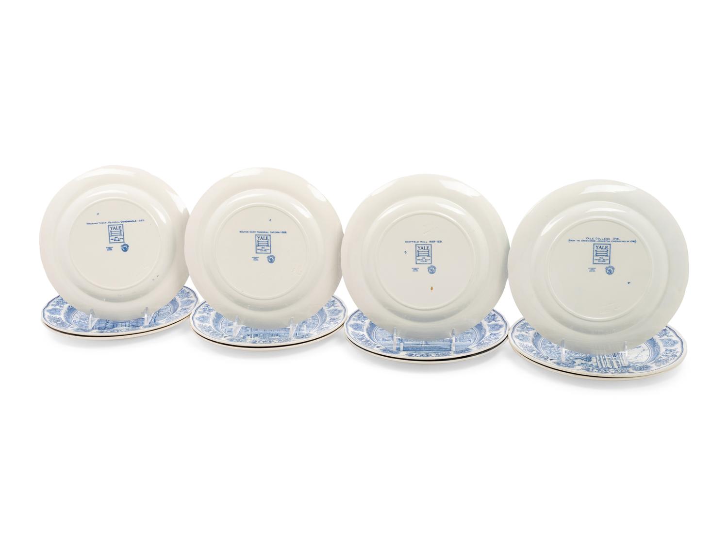 Twelve Wedgwood Dinner Plates of Yale University Interest