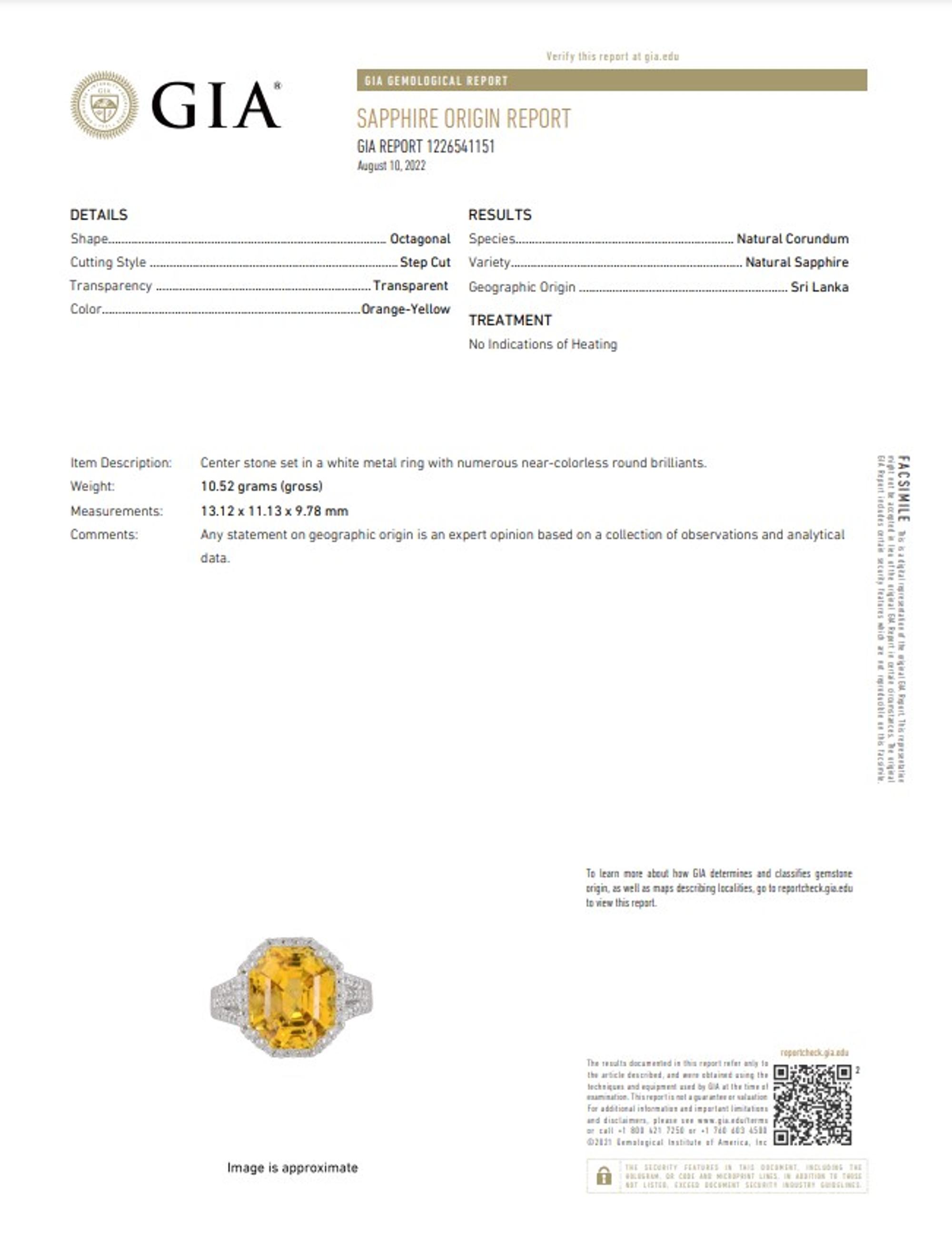 CEYLON, ORANGE-YELLOW SAPPHIRE AND DIAMOND RING