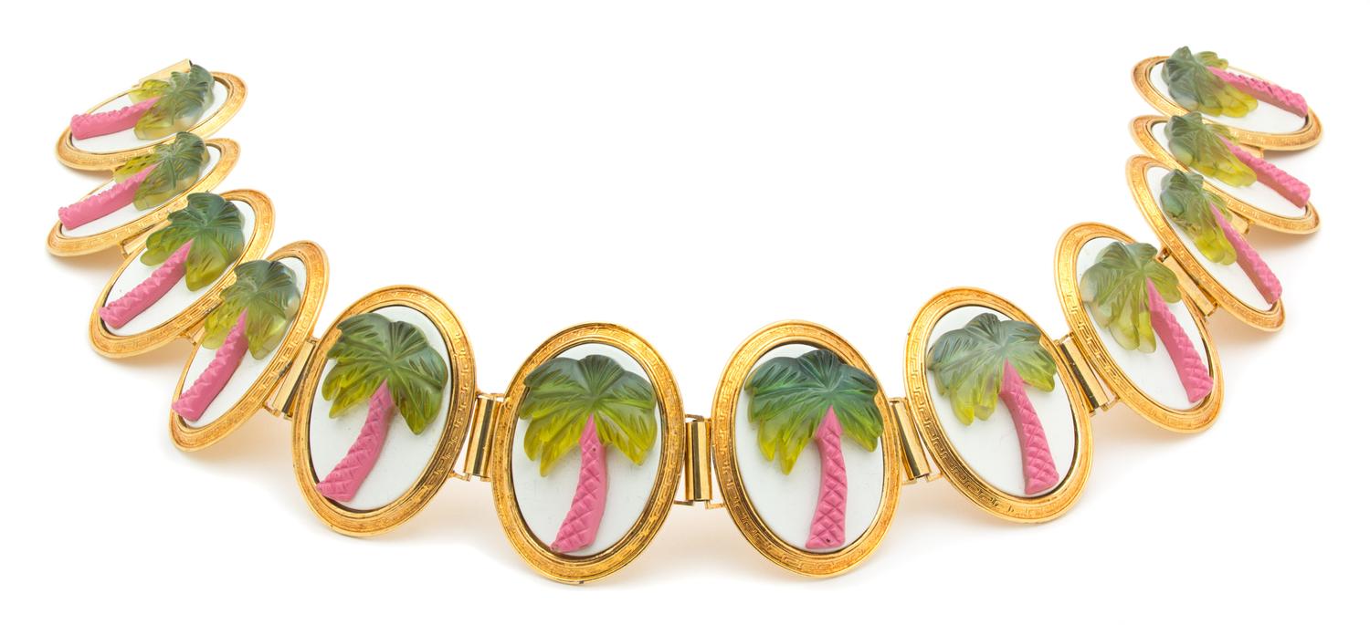 A Gianni Versace Palm Tree Disc Belt, 30" x 3".