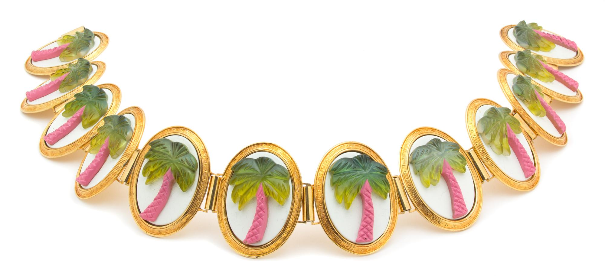 A Gianni Versace Palm Tree Disc Belt, 30" x 3".