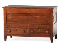 A Late Federal Cherrywood and Poplar Two-Drawer Blanket Chest