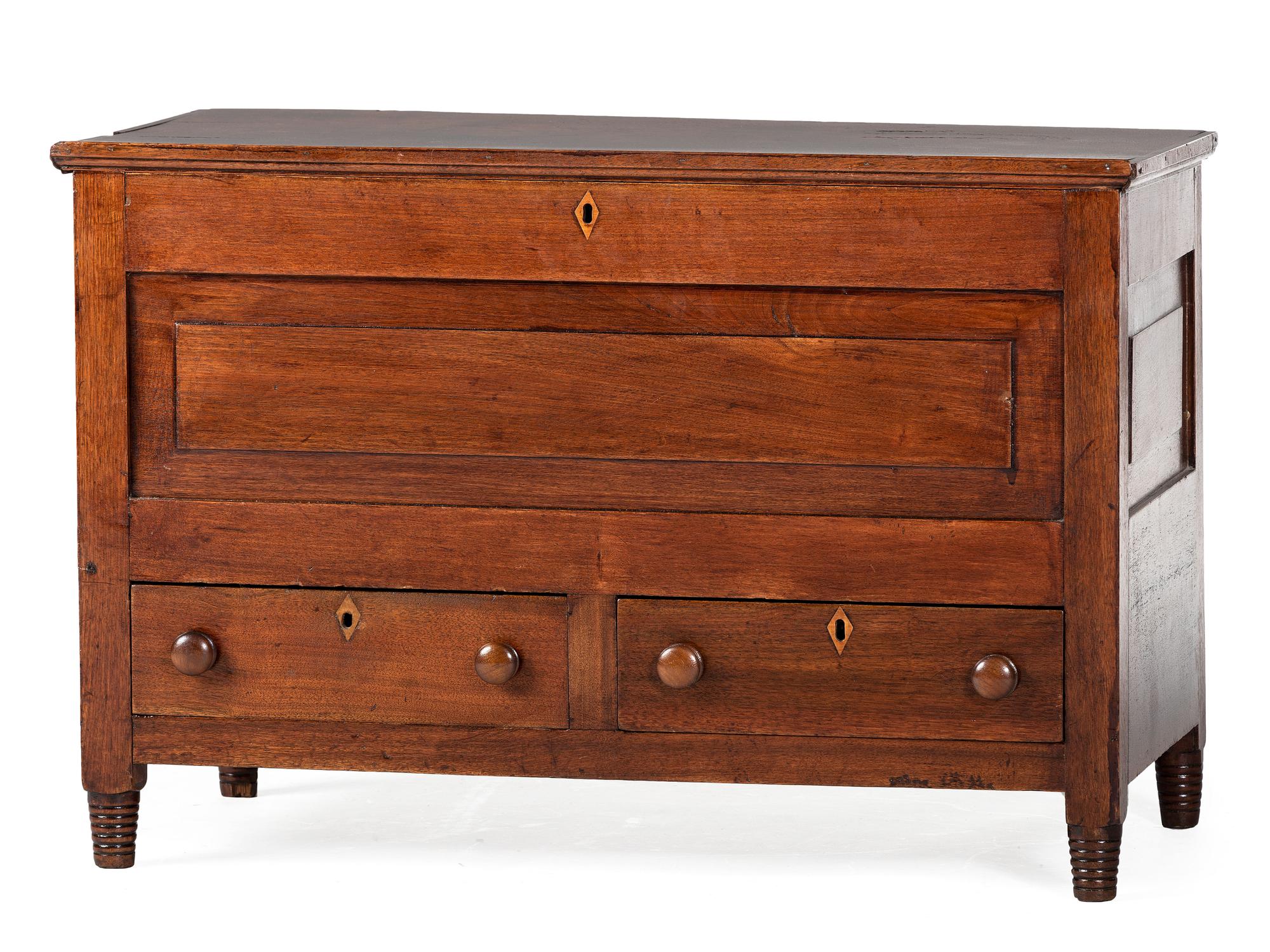 A Late Federal Cherrywood and Poplar Two-Drawer Blanket Chest