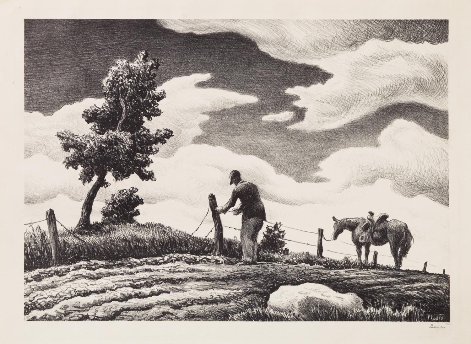 Thomas Hart Benton, (American 1889-1975), The Fence Mender, 1940