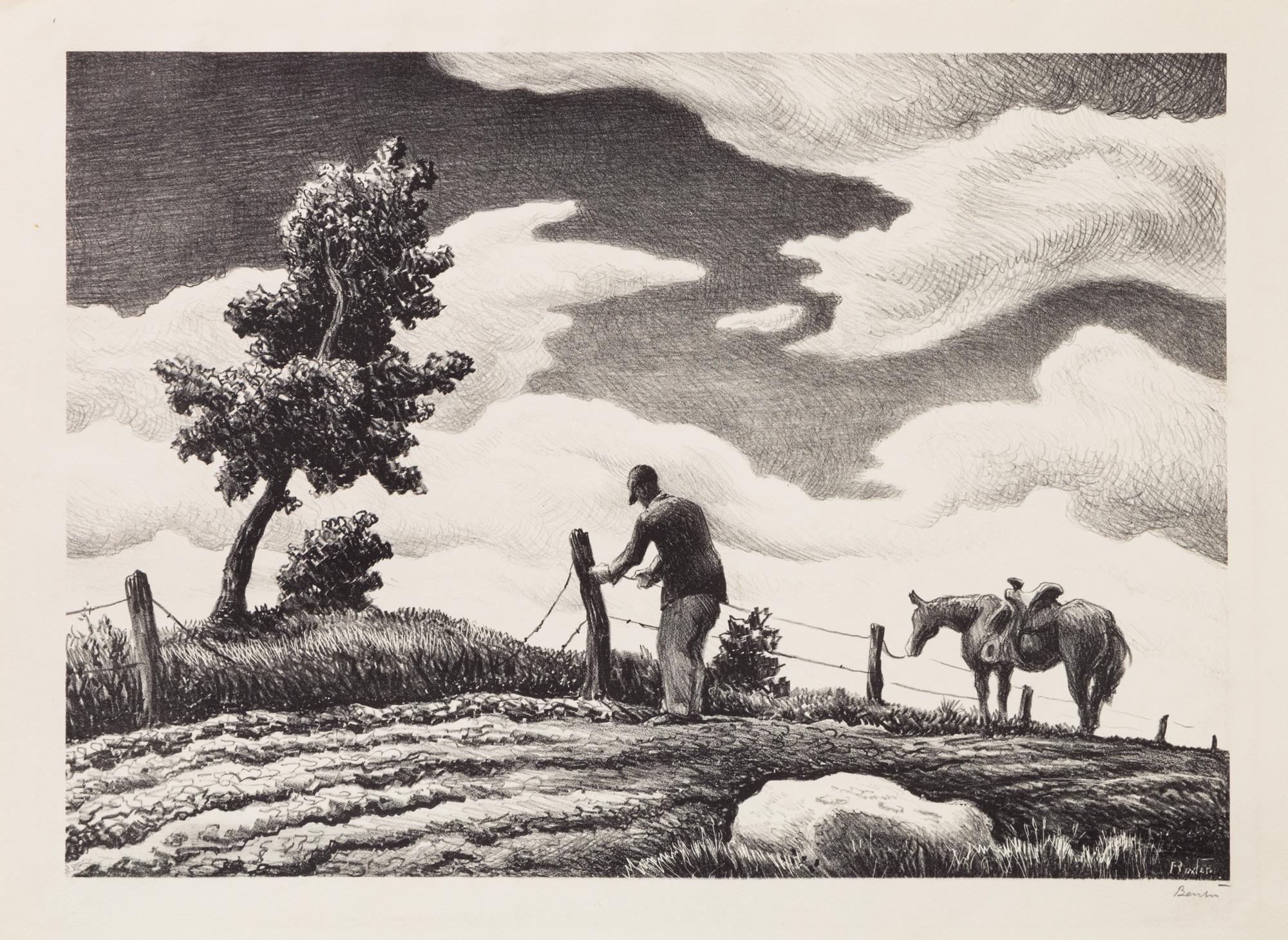 Thomas Hart Benton, (American 1889-1975), The Fence Mender, 1940