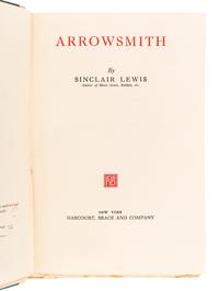 LEWIS, Sinclair (1885-1951). Arrowsmith. New York: Harcourt, Brace, and Company, 1925.