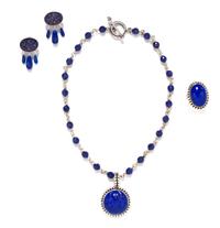 A Collection of Sterling Silver, Lapis Lazuli and Goldstone Jewelry, Stephen Dweck, 67.10 dwts.