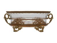 A French Bronze and Cut Glass Footed Center Bowl