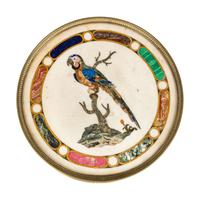 An Italian Neoclassical Gilt Metal and Pietra Dura Inset Table