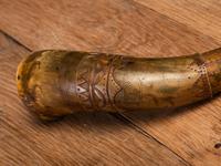 Great Lakes Carved Powder Horn, with Measure