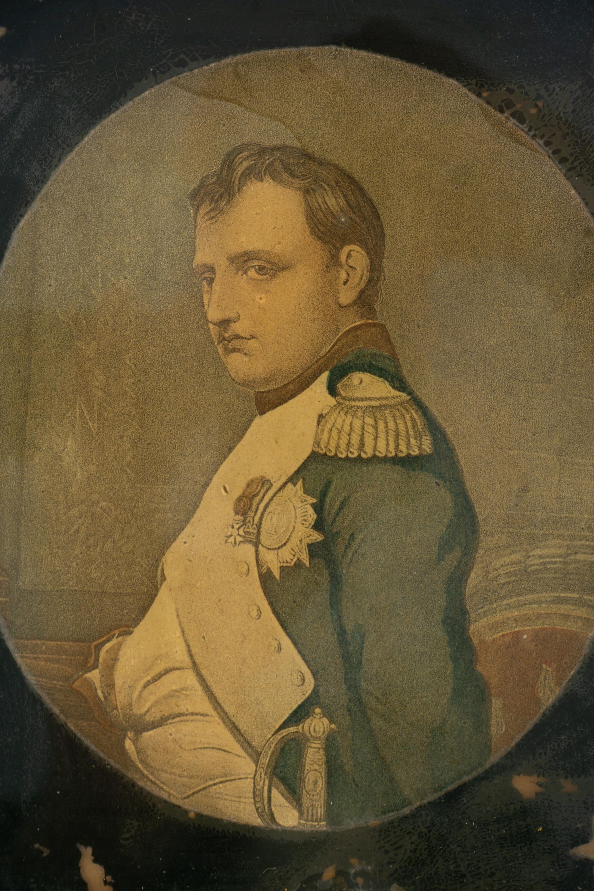 A Pair of Glass Mezzotints Depicting Napoleon