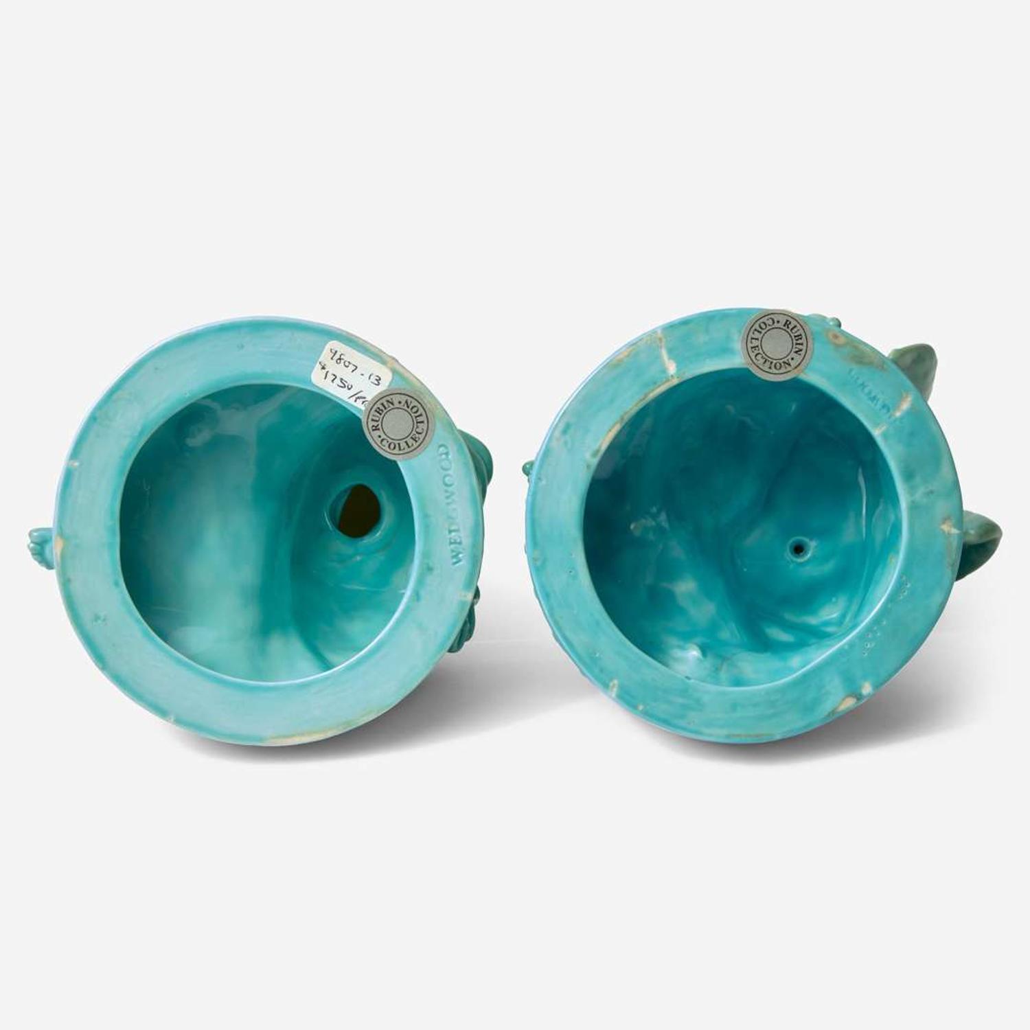Wedgwood Turquoise-Glazed Figures of Cupid and Psyche UK, circa 1880