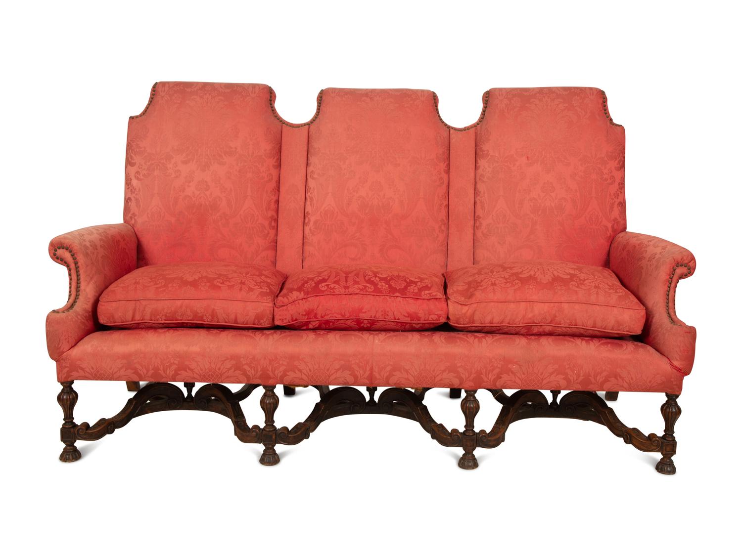 A William and Mary Style Triple-Back Sofa