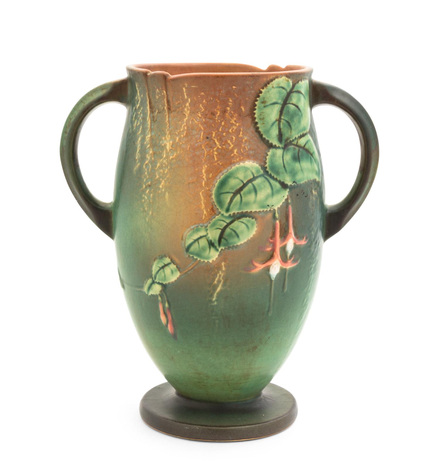 A Roseville Fuschia Pottery Vase Height 10 1/4 inches.