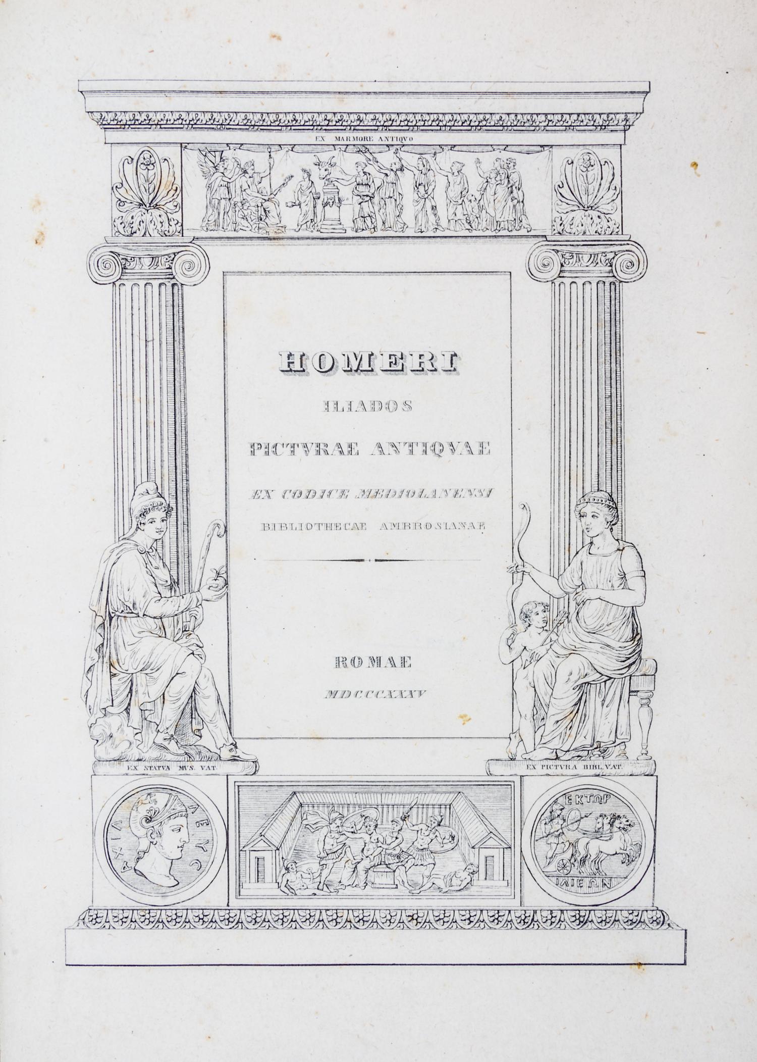 HOMERI ILIADOS PICTURAE ANTIQUAE. Homeri Iliados Picturae Antiquae. Rome: Biblioteca Ambrosianae, 1835.