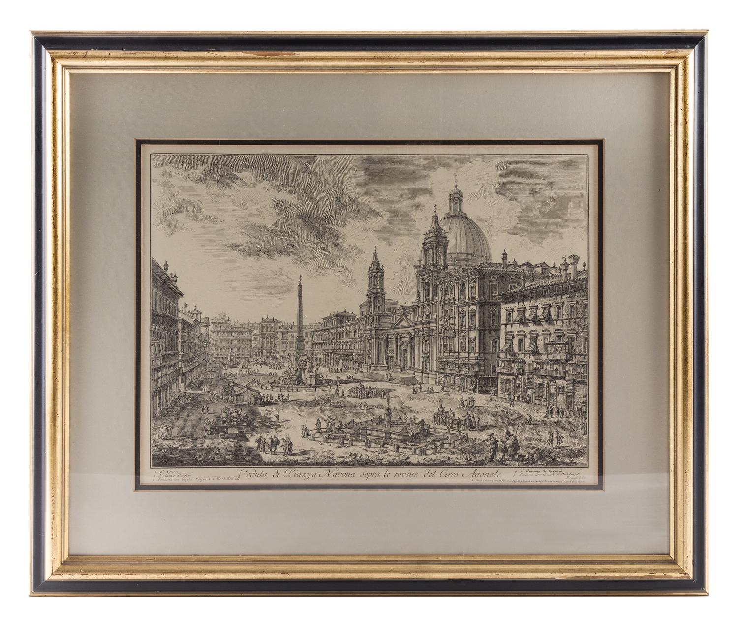 A Set of Three Prints Largest: 12 3/8 x 16 7/8 (visible). — AFTER GIOVANNI BATTISTA PIRANESI