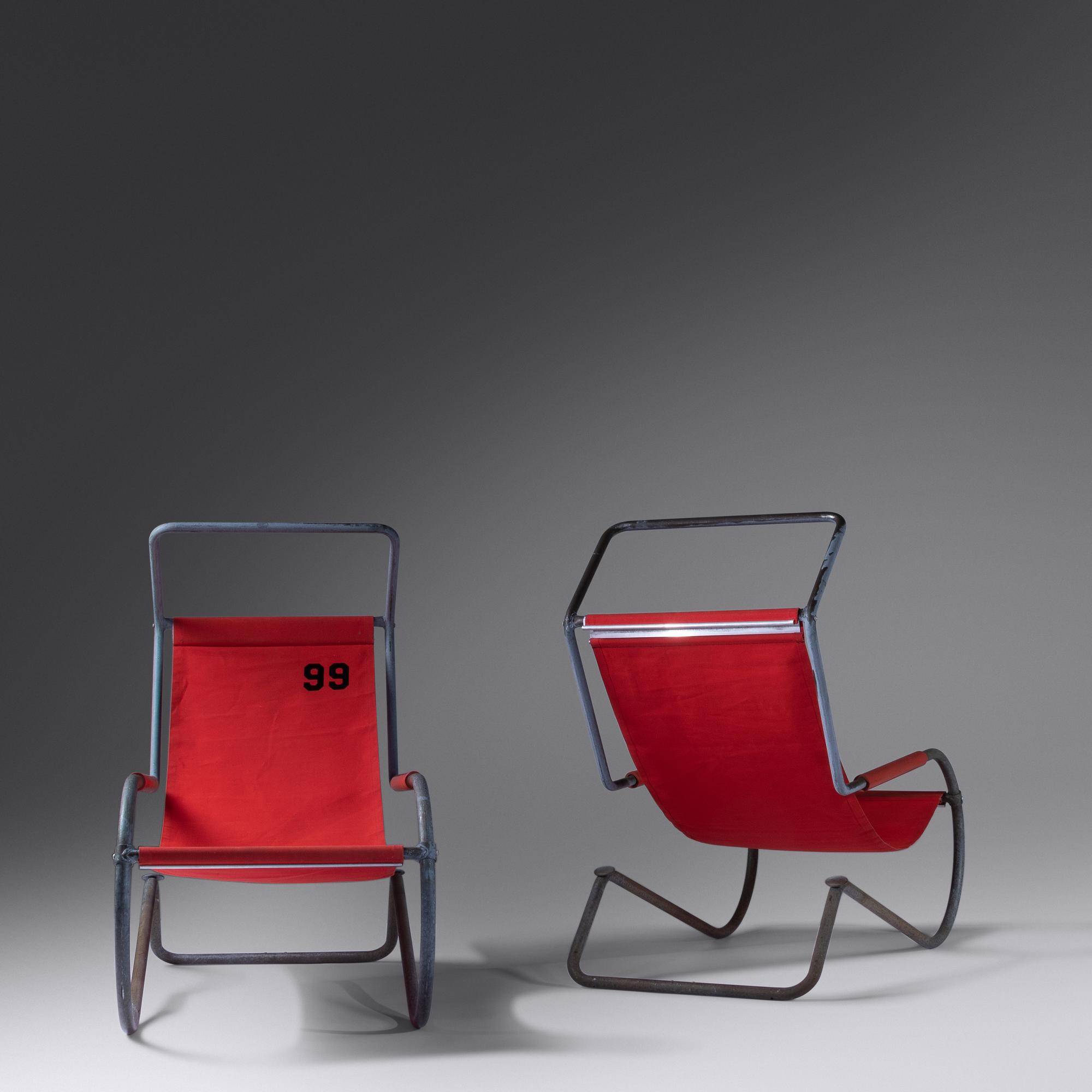Pair of Deck Chairs from Lido Swimming Club, Switzerland Fratelli Giudici Locarno, Switzerland