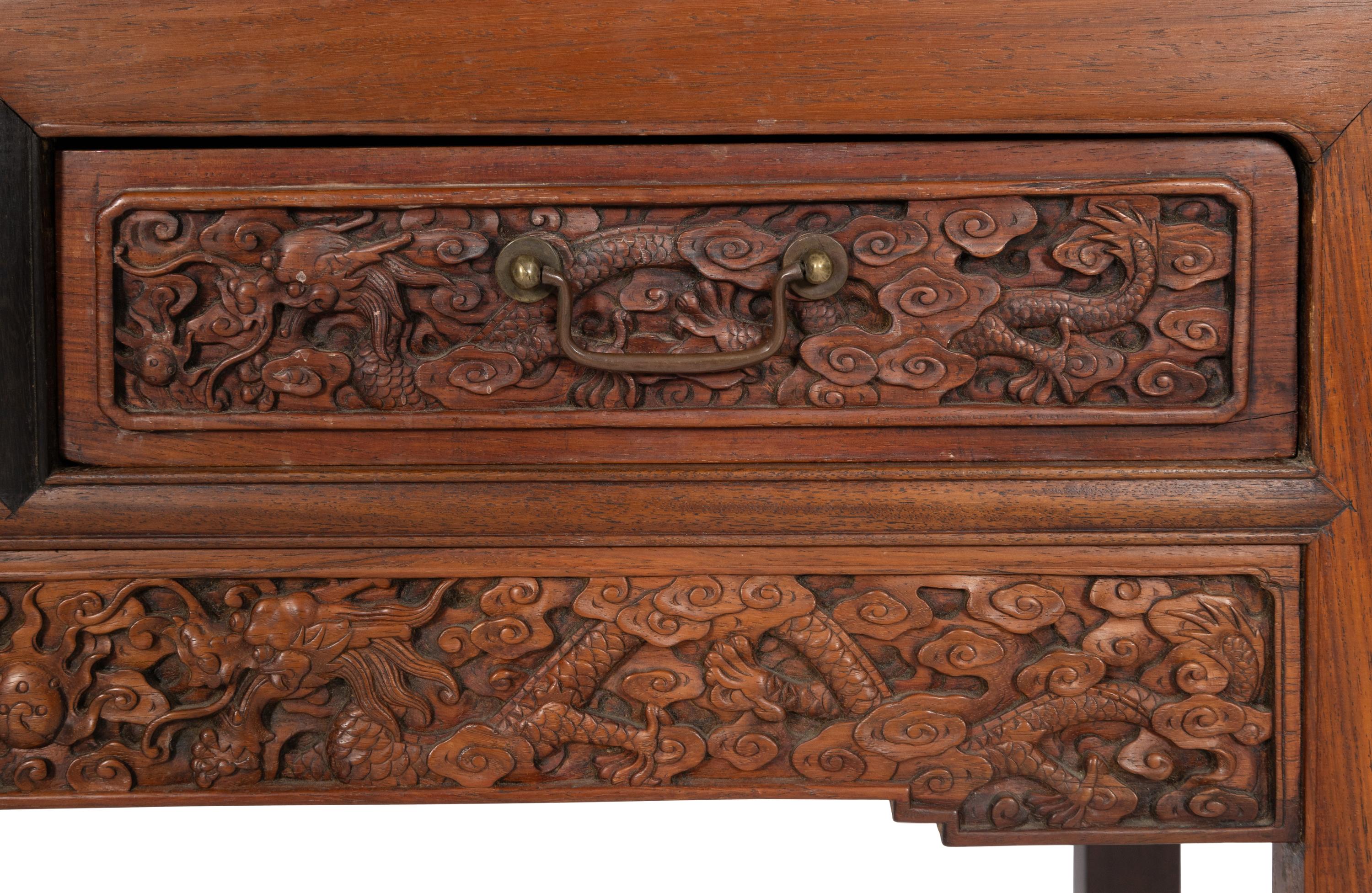 A Chinese Mixed Hardwoods Side Table, Incorporating Qing Dynasty Elements 近代 硬木邊桌
