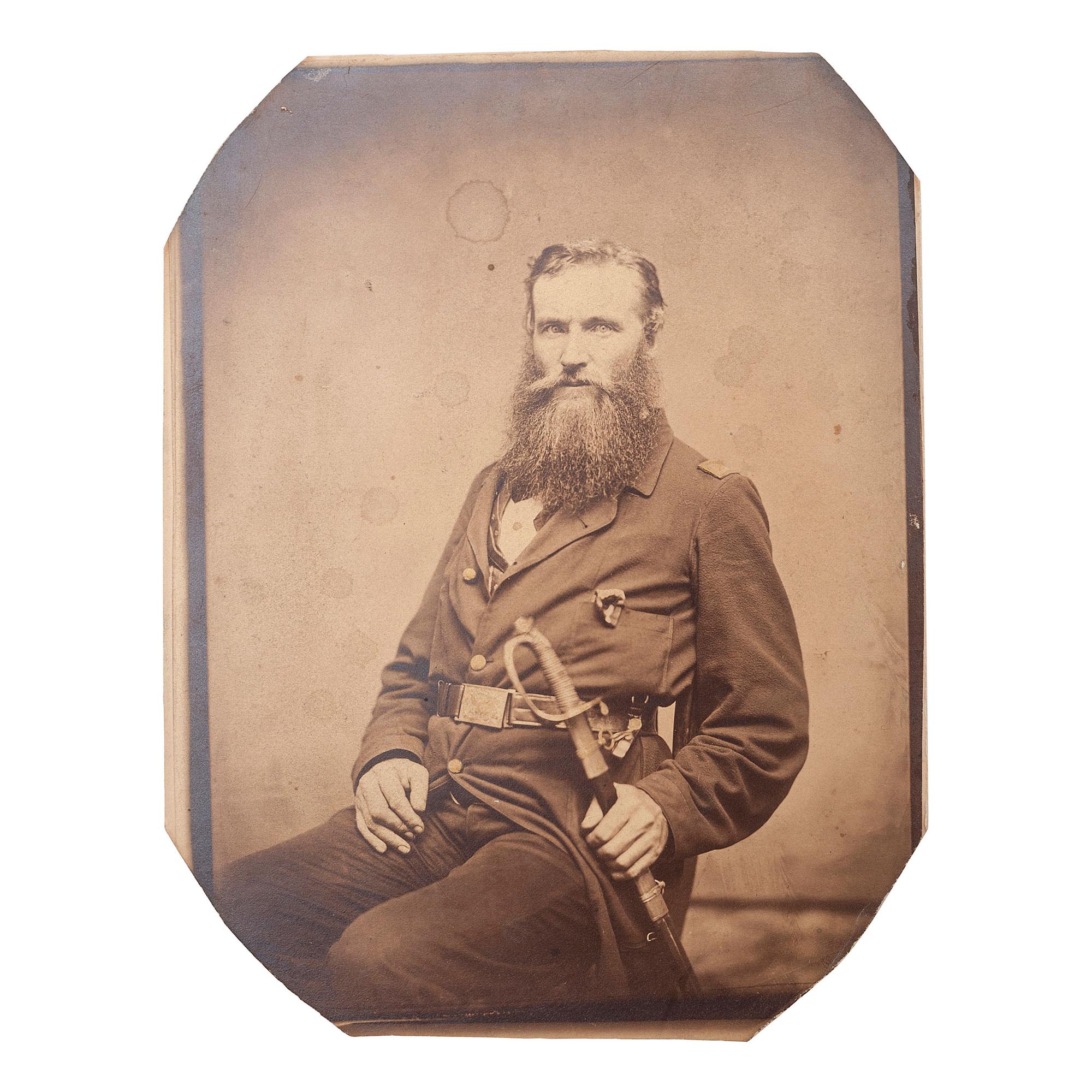 [CIVIL WAR]. Albumen photograph of Captain William Wheeler Woodworth, Co. D, New York 64th Volunteer Infantry. N.p.: n.p., [1860s].