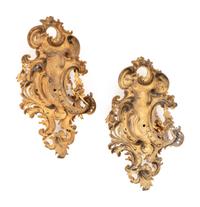 A Pair of Louis XV Style Gilt Bronze Wall Pockets