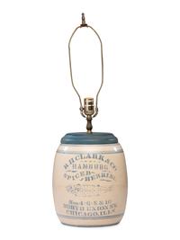 An 'R. H. Clark & Co. Hamburg Spiced Herring' Stenciled Stoneware Crock