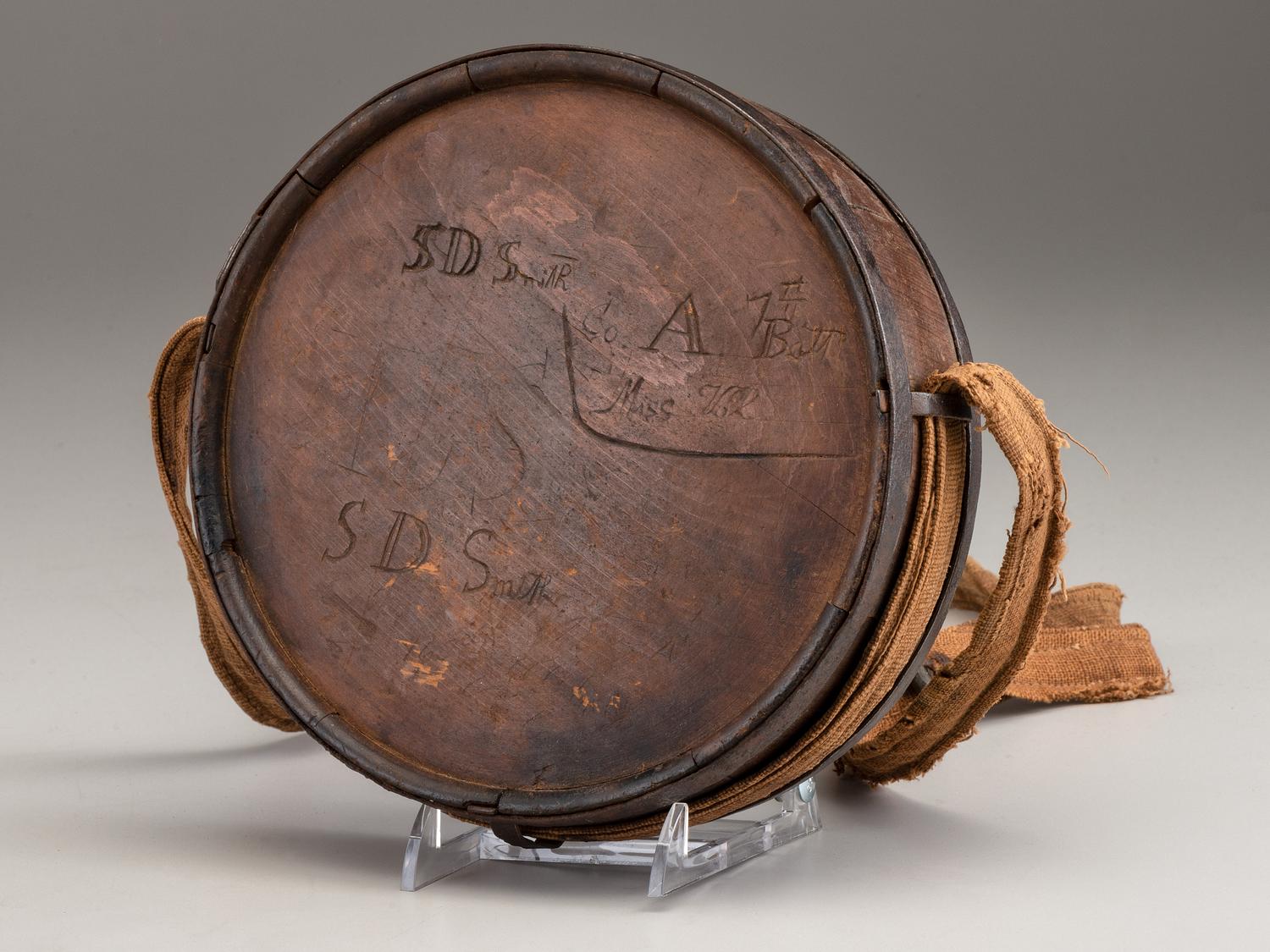 [CIVIL WAR]. Confederate canteen identified to S. D. Smith, Co. A, 7th Mississippi Infantry Battalion.
