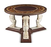 A Neoclassical Style Pietra Dura and Carved Marble Center Table