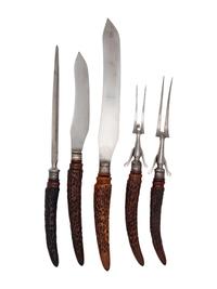 An English Five-Piece Carving Set