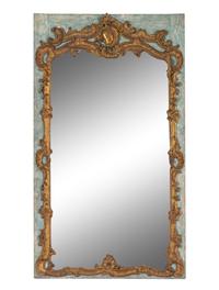 A Louis XV Painted and Parcel-Gilt Trumeau Mirror — 18TH CENTURY