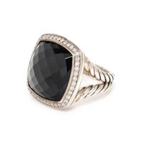 DAVID YURMAN, STERLING SILVER, ONYX AND DIAMOND 'ALBION' RING