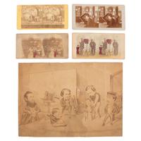 [Early Photography] Group of 16 Images with Photographic Interest incl. Galleries and Occupational CDVs