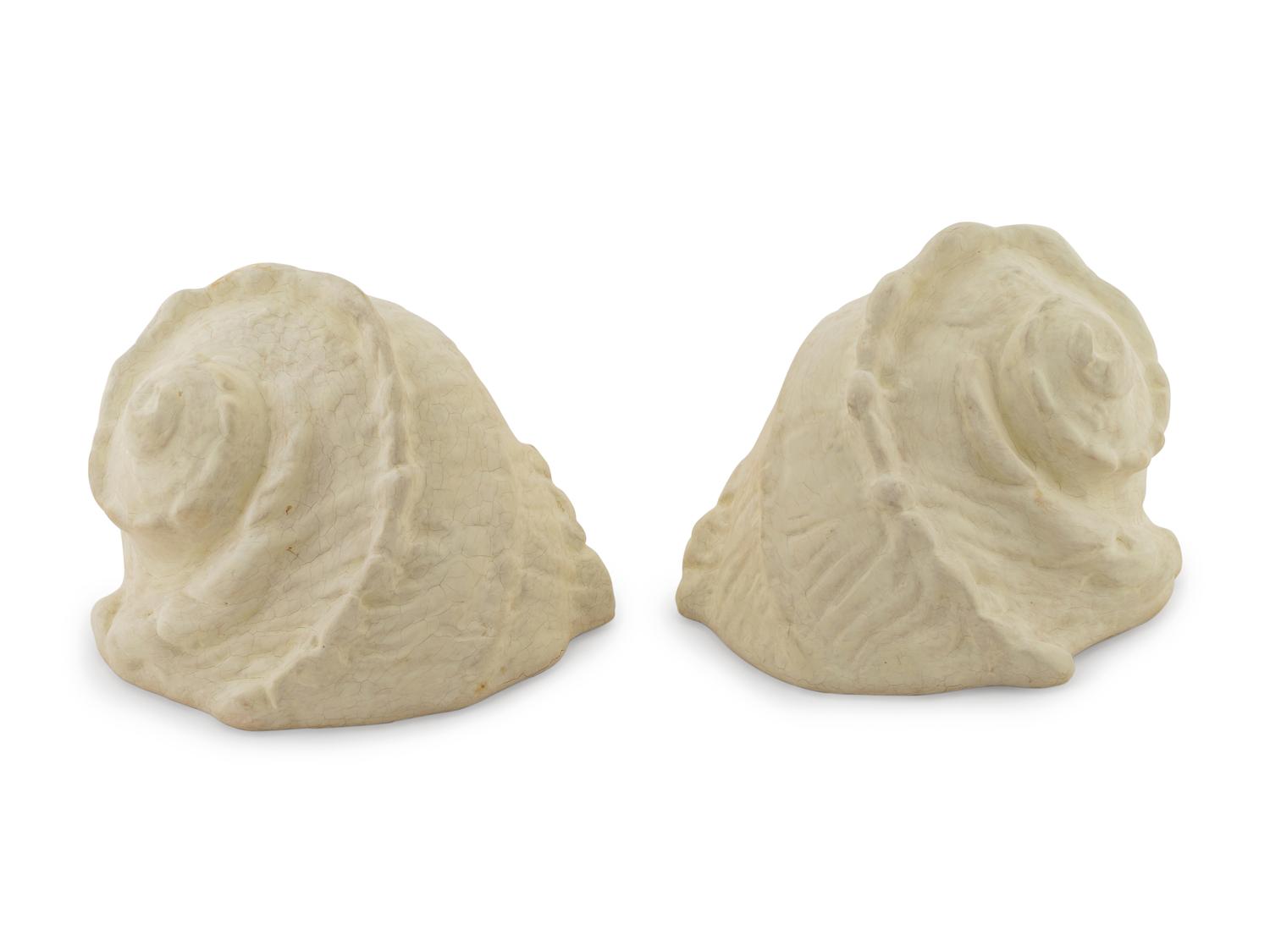 A Pair of Shell-Form Composition Wall Brackets