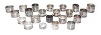 A Collection of American, Continental and English Silver and Silver-Plate Napkin Rings, 20th Century, comprisng four stamped 800, one s