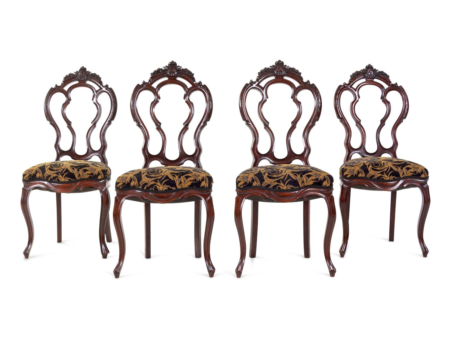 A Set of Four Victorian Mahogany Side Chairs
