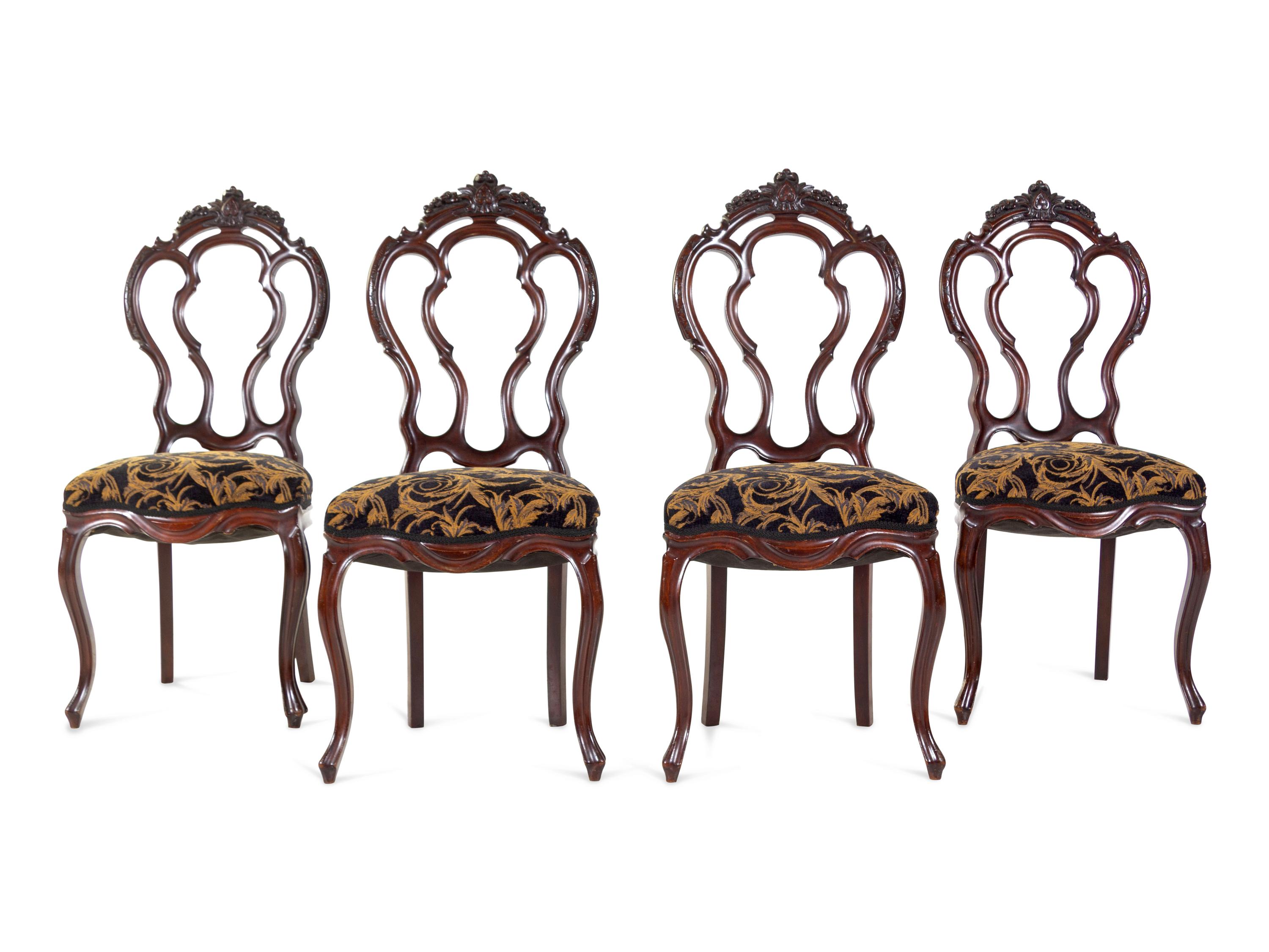 A Set of Four Victorian Mahogany Side Chairs