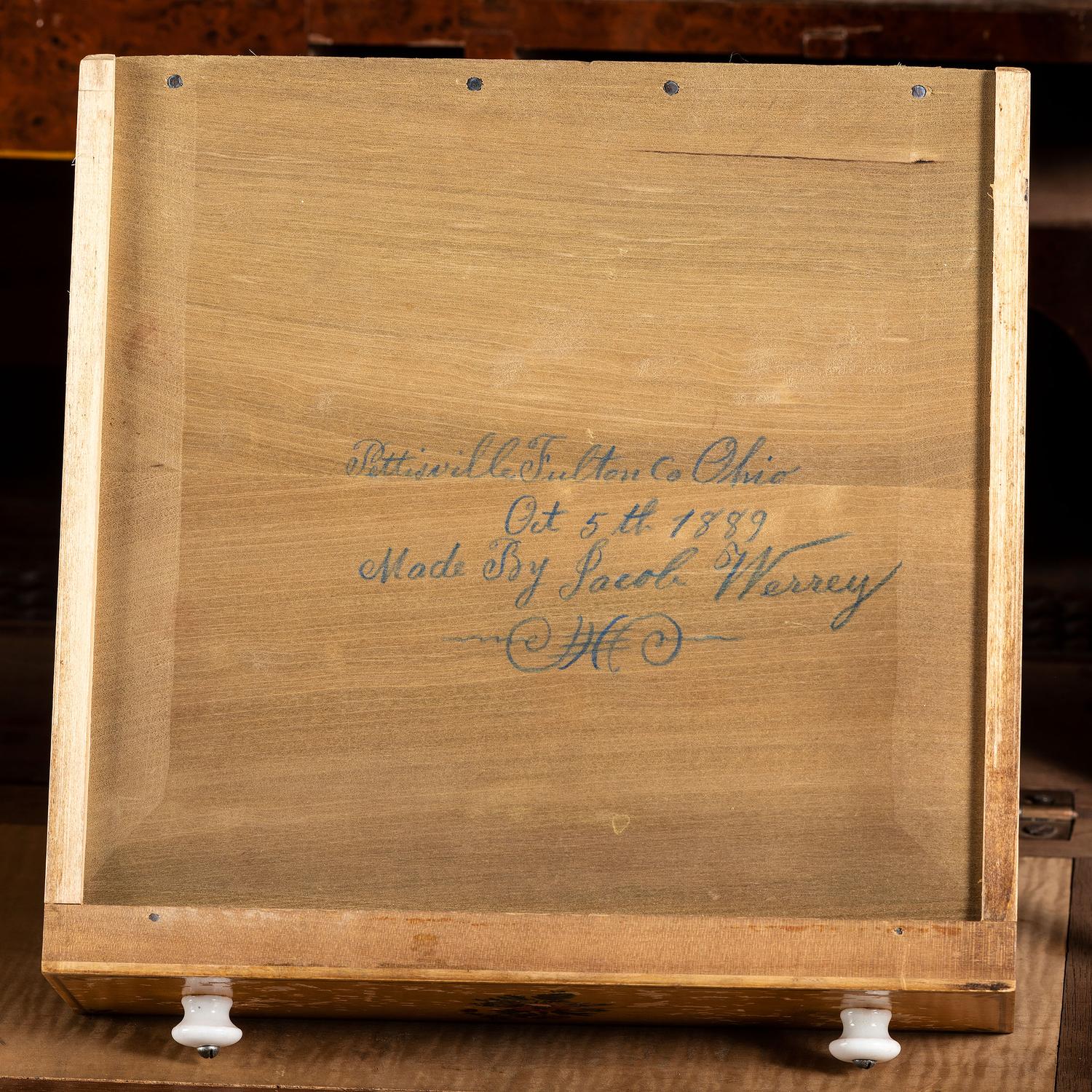 A Walnut and Curly Maple Desk and Bookcase by Jacob Werrey (1838-1893)