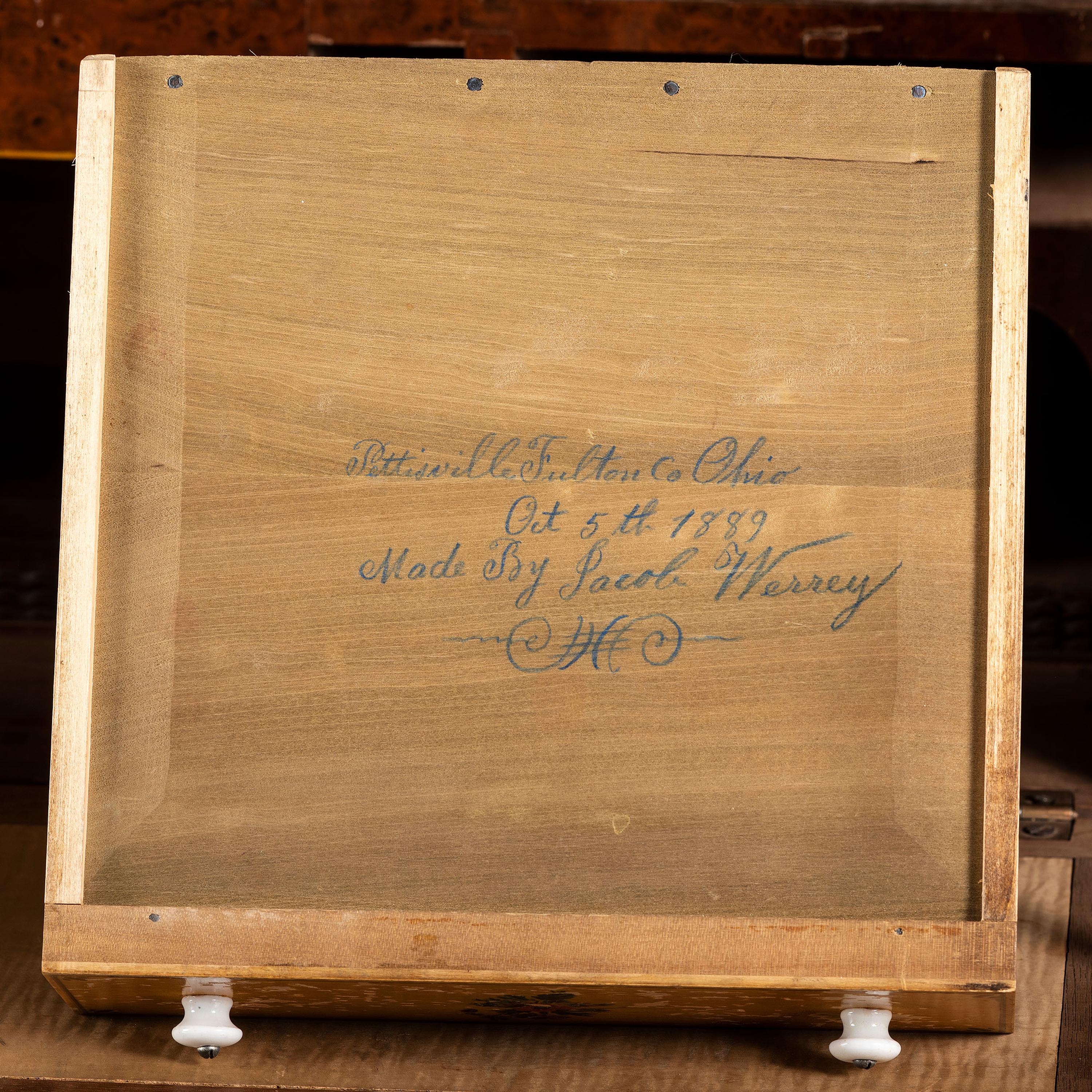 A Walnut and Curly Maple Desk and Bookcase by Jacob Werrey (1838-1893)