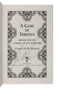 MARTIN, George R. R. (b. 1948). A Game of Thrones. New York: Spectra, Bantam Books, 1996.