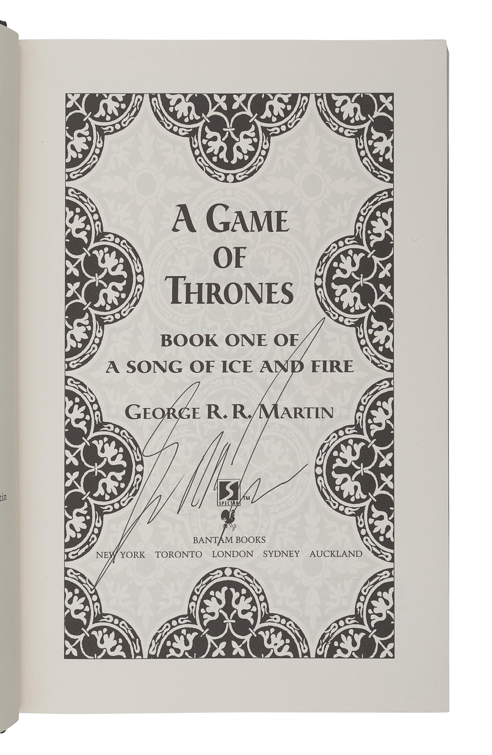 MARTIN, George R. R. (b. 1948). A Game of Thrones. New York: Spectra, Bantam Books, 1996.