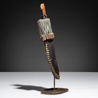Cree Beaded and Tacked Knife Sheath, with Knife