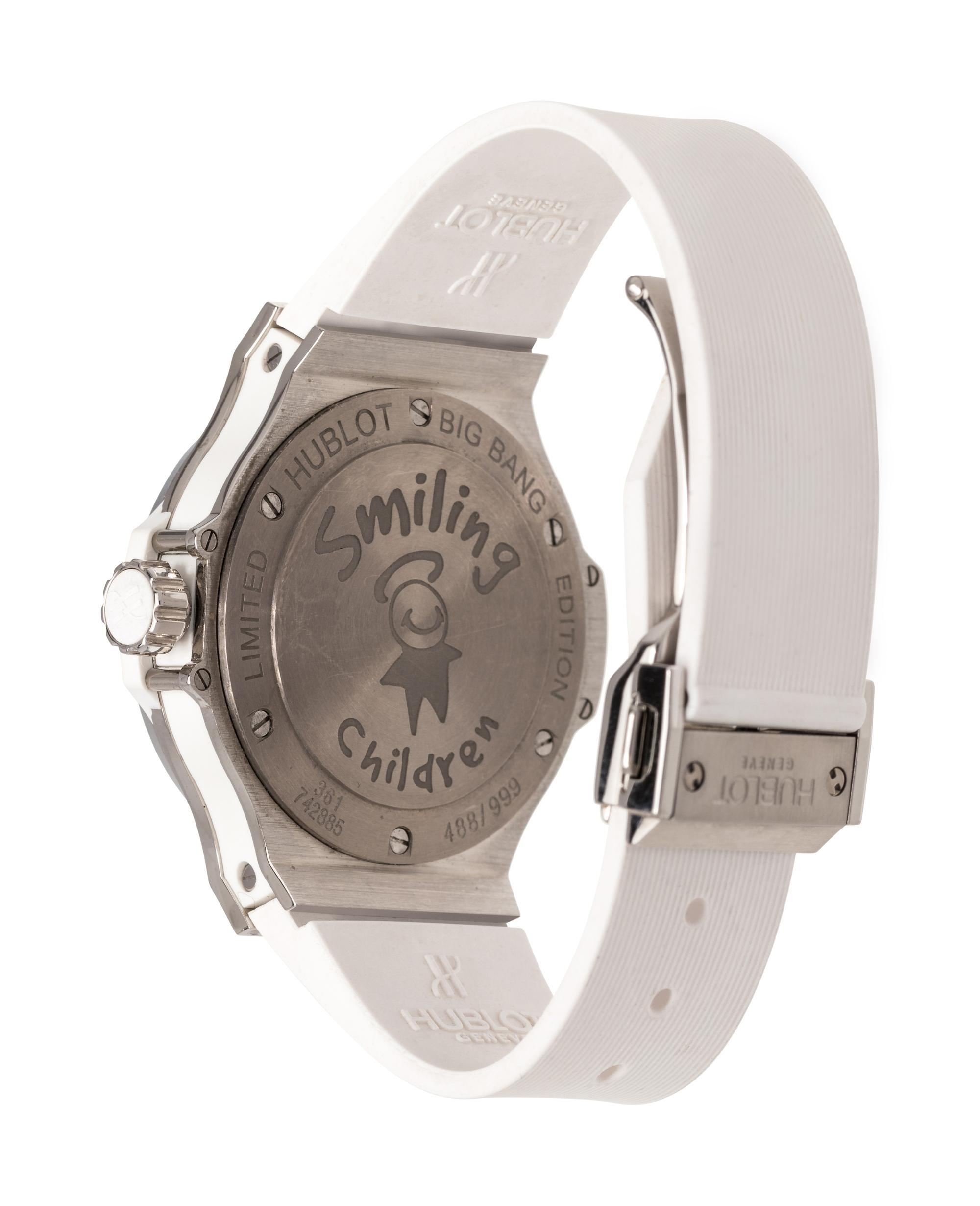 HUBLOT, STAINLESS STEEL AND DIAMOND LIMITED EDITION REF. 361 742885 'BIG BANG' WRISTWATCH